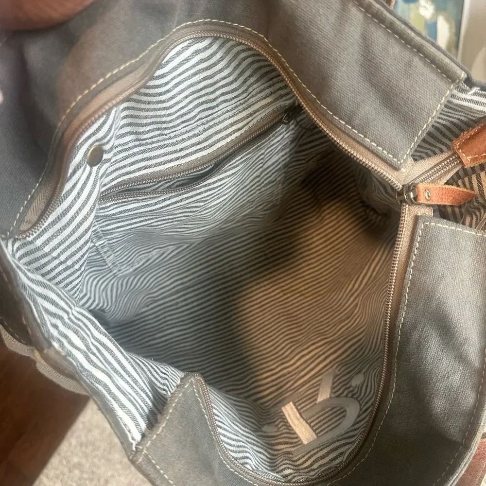 Heartstrings Canvas & Leather Monogrammed R Tote Bag - Picture 6 of 8